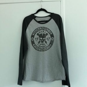 Ralph Lauren XXL 100% cotton long sleeve Denim&Supply tee light grey/dark grey